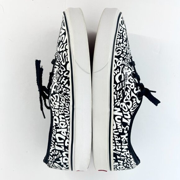 7.5 Women 6 Men- Vans Authentic x A Tribe Called Quest- B/W‎ Graphic Sneaker - Picture 7 of 13